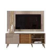 Rack Com Painel Para Tv Até 65 2 Portas Cronos Madetec Cumaru-opala - 1