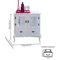 Cristaleira De Madeira 2 Portas 1 Gaveta Vidros Na Lateral Pés Luiz Xv - 4