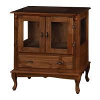 Cristaleira De Madeira 2 Portas 1 Gaveta Vidros Na Lateral Pés Luiz Xv - 1