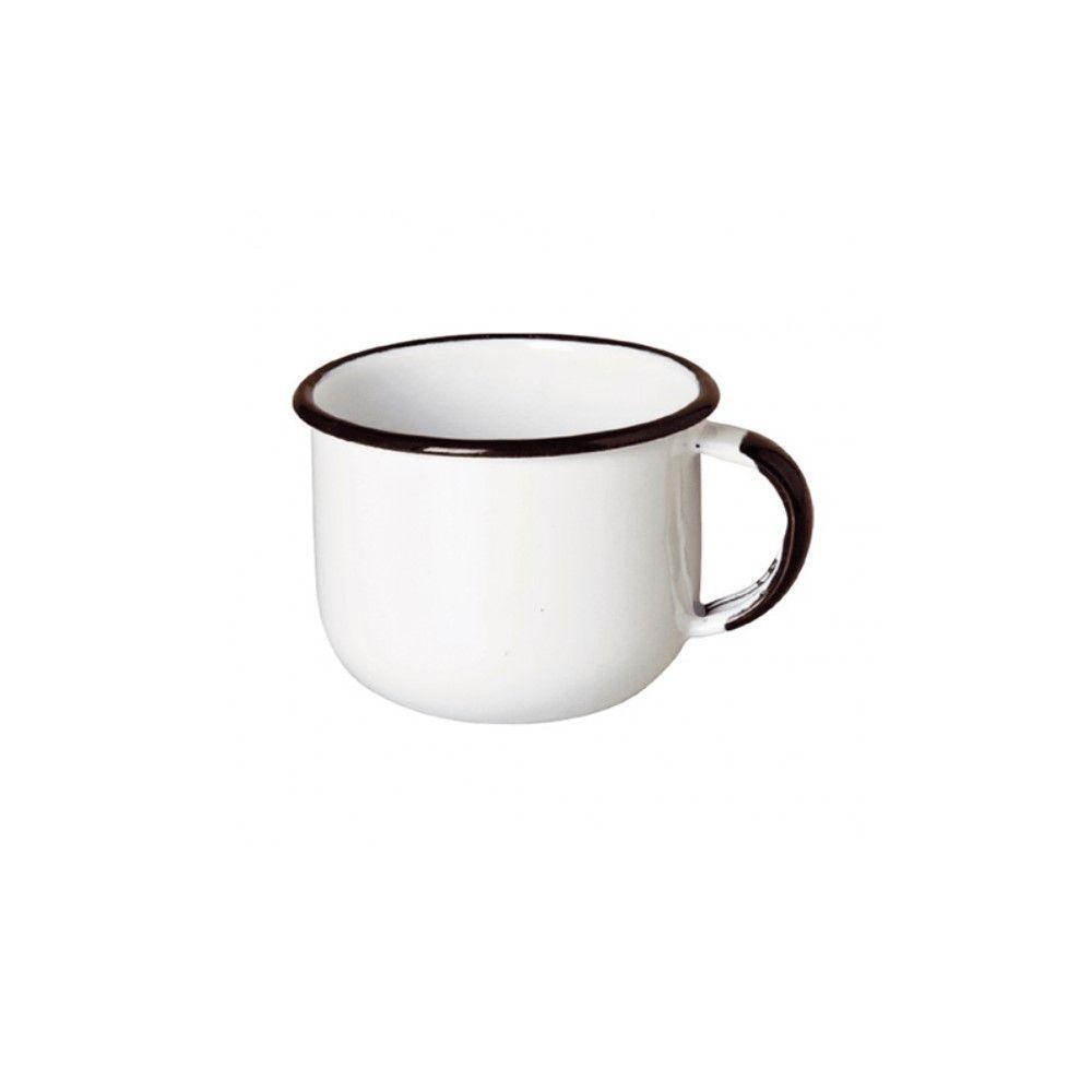 Jogo De Xícara De Chá 06 Peças Esmaltada Branco 240 Ml Ewel - 6