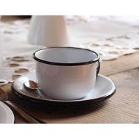 Jogo De Xícara De Chá 06 Peças Esmaltada Branco 240 Ml Ewel - 5