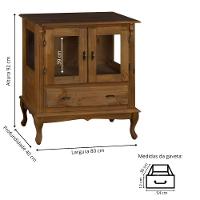 Cristaleira De Madeira 2 Portas 1 Gaveta Vidros Na Lateral Pés Luiz Xv - 4