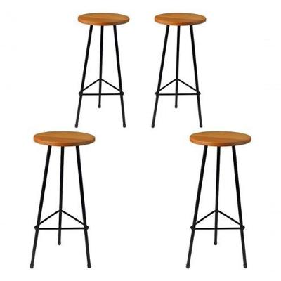 Kit 4 Banquetas Alta De Alumínio Ibiza 70cm Aluminium Decor Peroba