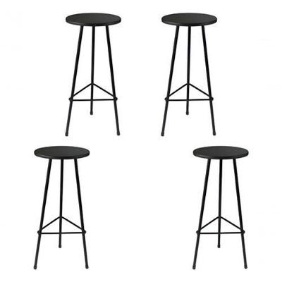 Kit 4 Banquetas Alta De Alumínio Ibiza 70cm Aluminium Decor Preto