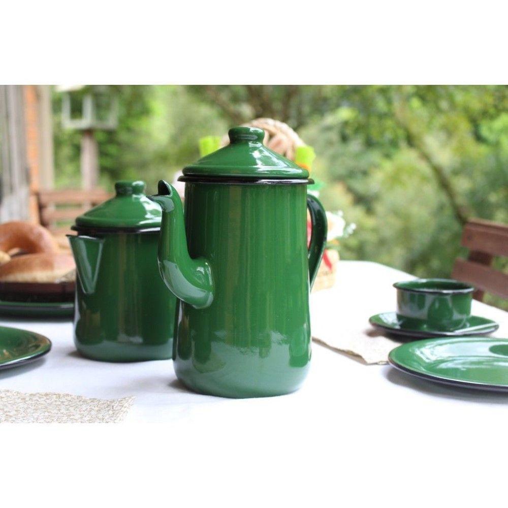 Conjunto Para Café Esmaltado 9 Peças Verde Ewel - 3
