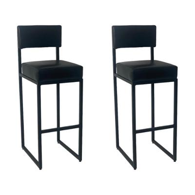 Kit 2 Banquetas Alta Para Cozinha Bistrô Balcão Preto