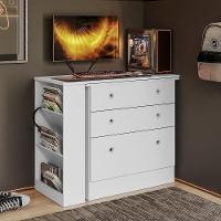 Mesa Escrivaninha Cômoda Giratória Gamer E Estudo Mdp Branco - 2