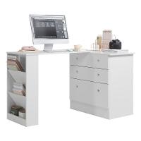 Mesa Escrivaninha Cômoda Giratória Gamer E Estudo Mdp Branco - 4