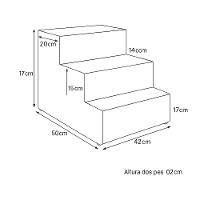 Escada Para Pet 3 Degraus Veludo Preto - 4