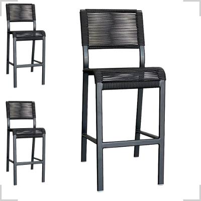 Kit 3 Banquetas Alta De Alumínio Ibiza Preto 70cm Aluminium Decor Preto
