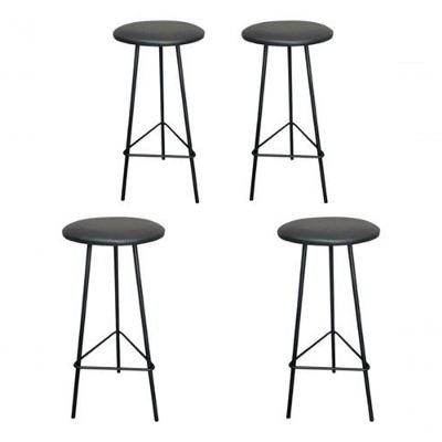 Kit 4 Banquetas Alta Para Cozinha Bar Balcão Bistrô Preto