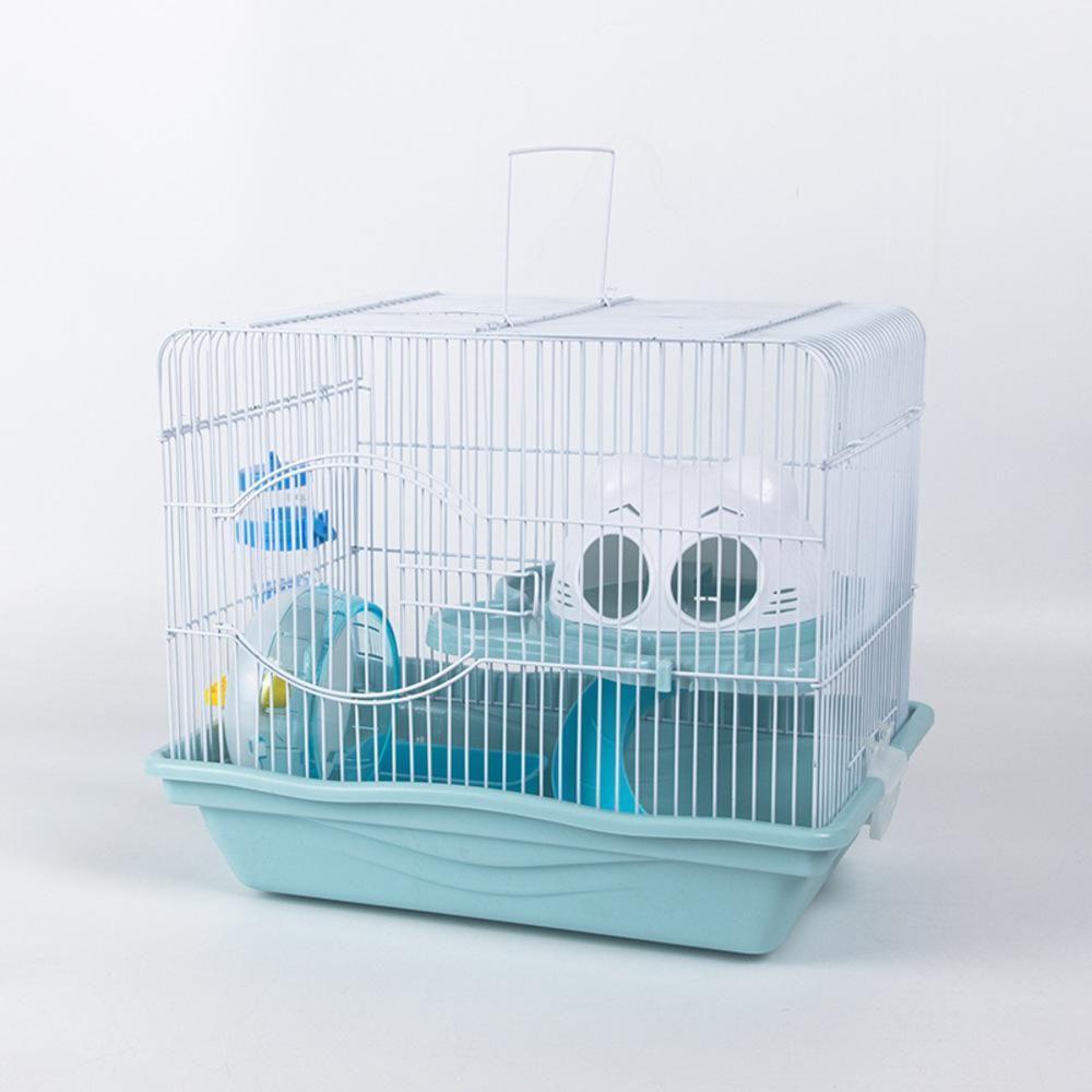 Gaiola Para Hamster Desmontavel Com 2 Andares Jaula Para Ratos E Roedores Com Brinquedos Completa Azul; Tamanho: U - 4