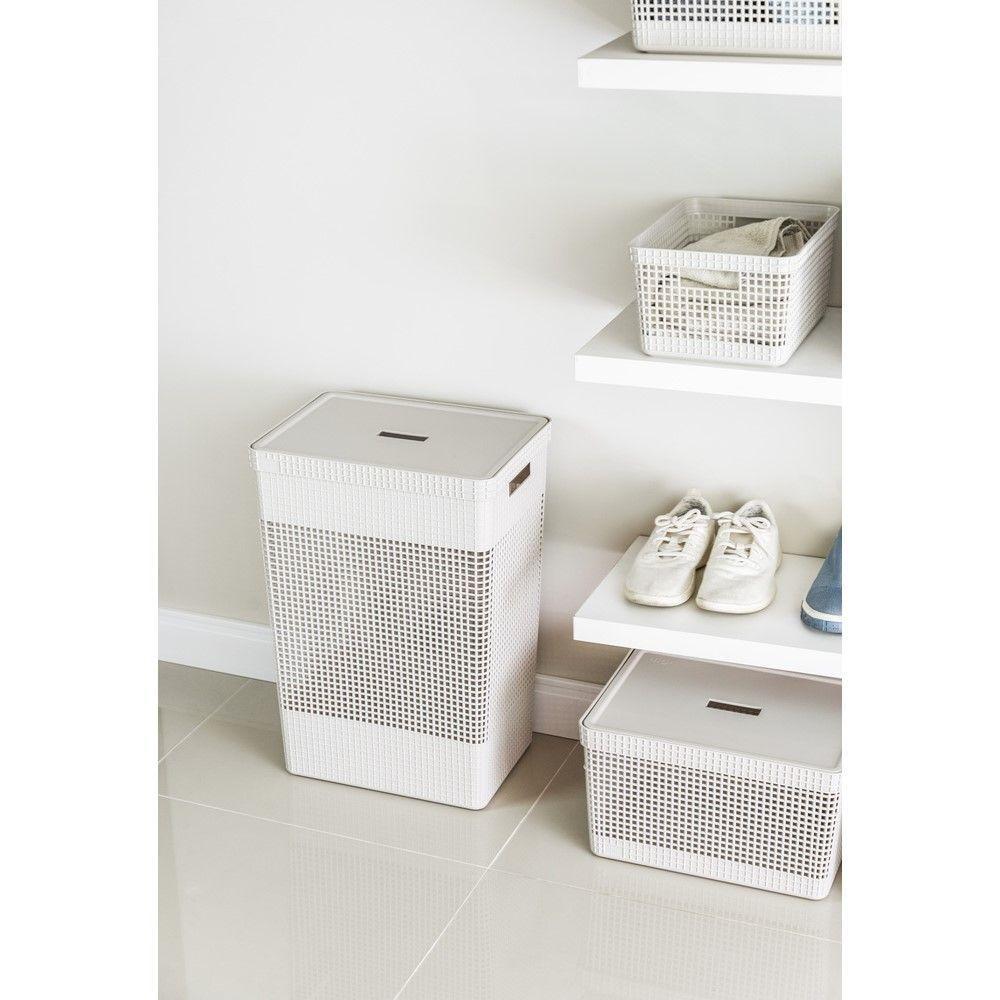 Cesto De Roupa Grid Branco Oceano 49 L Com Tampa 38 X 28 X 55,2 Cm - 8