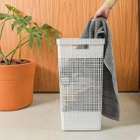 Cesto De Roupa Grid Branco Oceano 49 L Com Tampa 38 X 28 X 55,2 Cm - 19