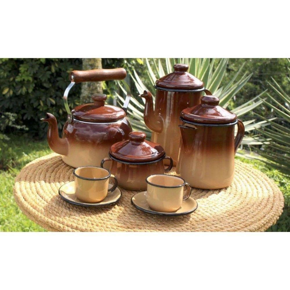 Açucareiro Esmaltado Marrom Degradê 380 Ml Ewel - 2