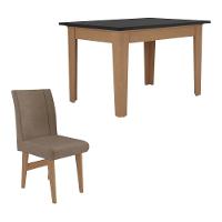 Conjunto Mesa De Jantar 120 Cm Com 4 Cadeiras Tokio Multimóveis Ex1004 Madeirado/Preto/Castor - 3