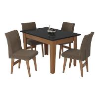 Conjunto Mesa De Jantar 120 Cm Com 4 Cadeiras Tokio Multimóveis Ex1004 Madeirado/Preto/Castor - 6
