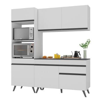 Armário de Cozinha Compacta Veneza 6 Portas 1 Gaveta MDP 182cm Preto