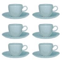 Conjunto Xícara de Chá com Pires 6 Peças Blue Bay Oxford - 1