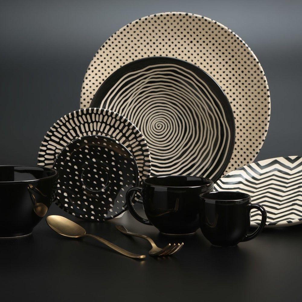 Conjunto De Xícara De Chá Com Pires 06 Peças Coup Chevron Porto Brasil - 2