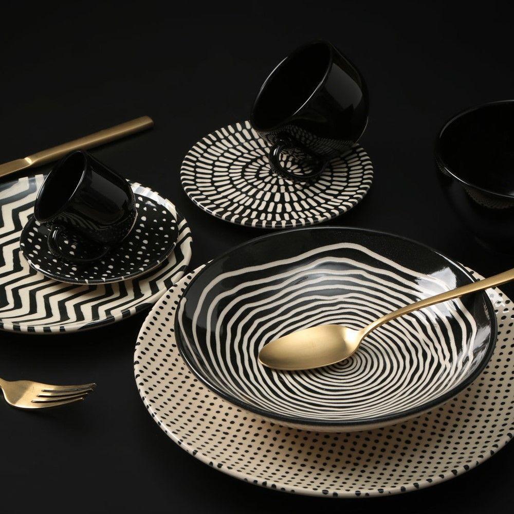 Conjunto De Xícara De Chá Com Pires 06 Peças Coup Chevron Porto Brasil - 3