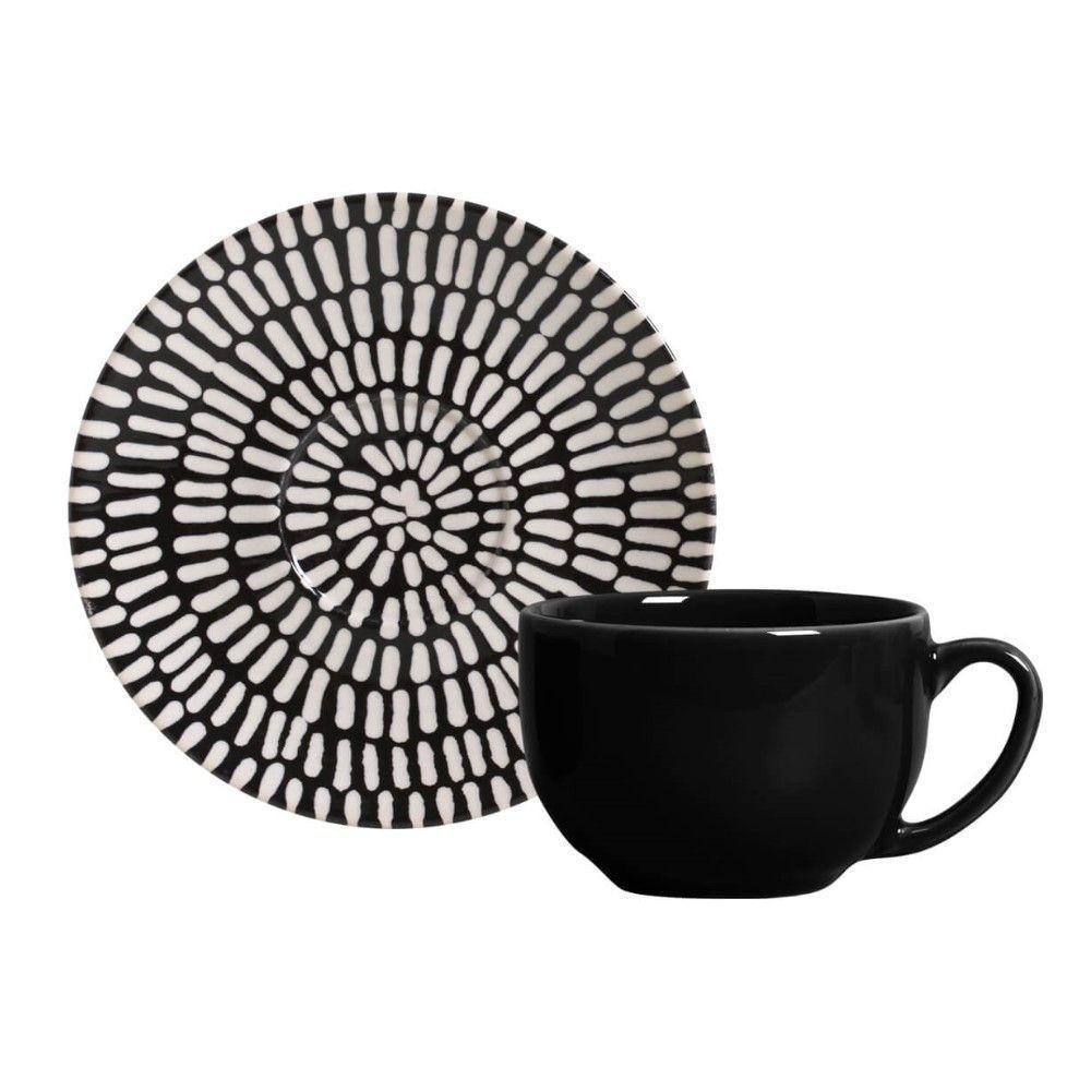 Conjunto De Xícara De Chá Com Pires 06 Peças Coup Chevron Porto Brasil - 6