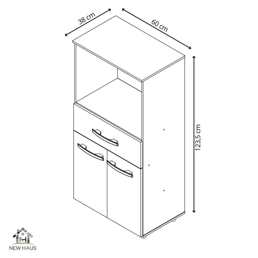 Balcão Multiuso Luna Com Nicho Para Microondas E Forno - 2