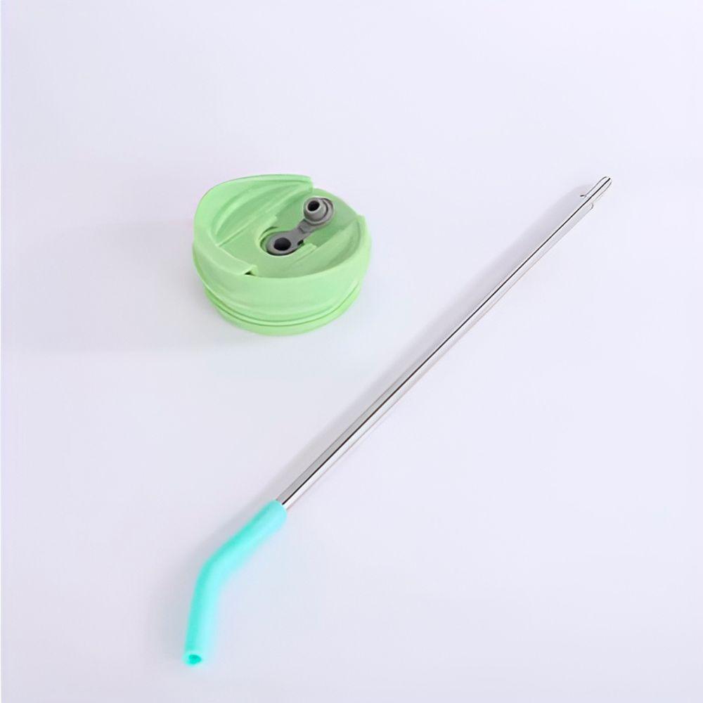 Copo Térmico Inox Com Alça Canudo Esmaltado Glitter Azul Claro - 5