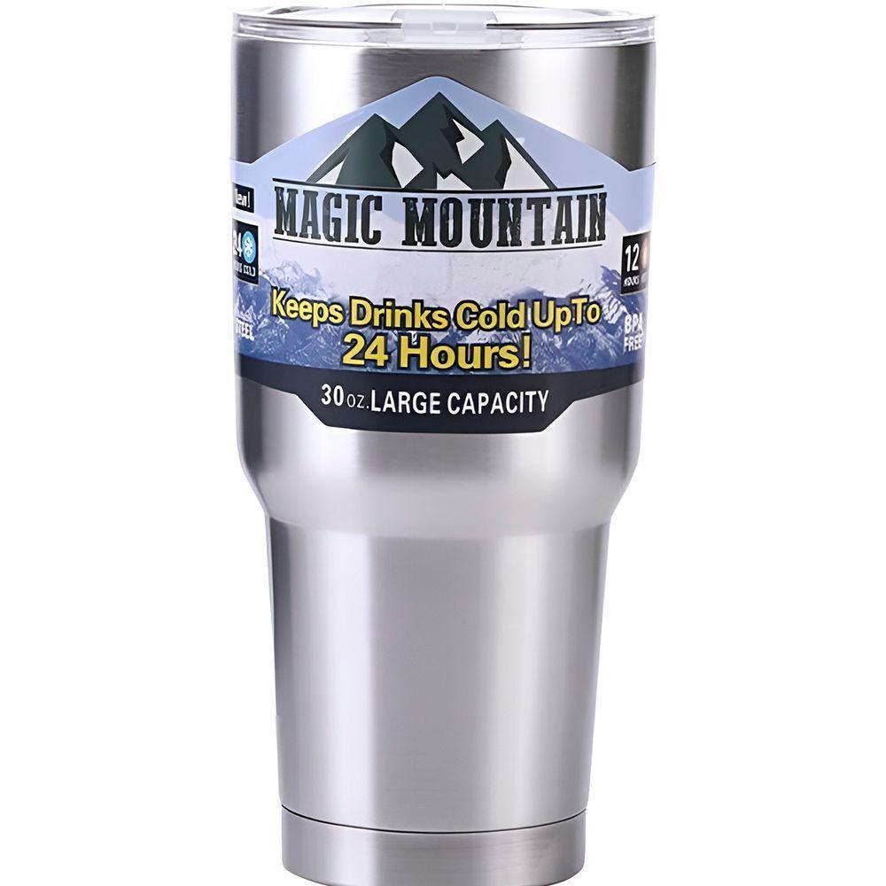 Copo Térmico Dupla Camada Com Canudo Inox 900ml Cinza - 1