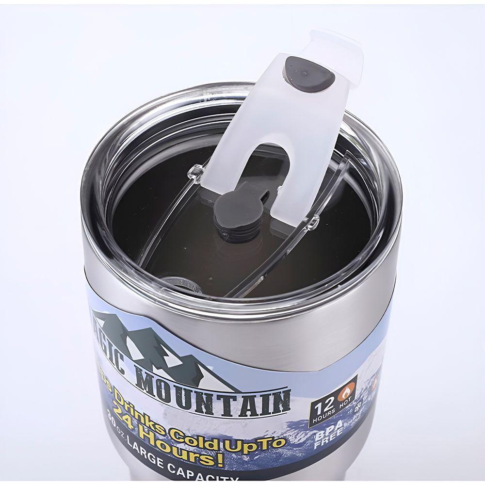 Copo Térmico Dupla Camada Com Canudo Inox 900ml Cinza - 3