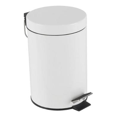 Lixeira Inox Branca 5 Litros Pedal Cesto Lixo 5l Vintage Quarto Banheito Cozinha Coleta Seletiva