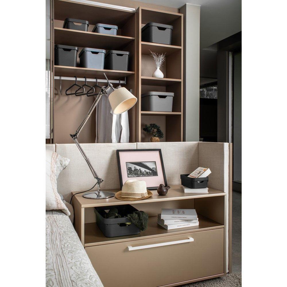 Caixa Organizadora Cube Chumbo 32 L Com Tampa 46 X 36 X 24,5 Cm - 5