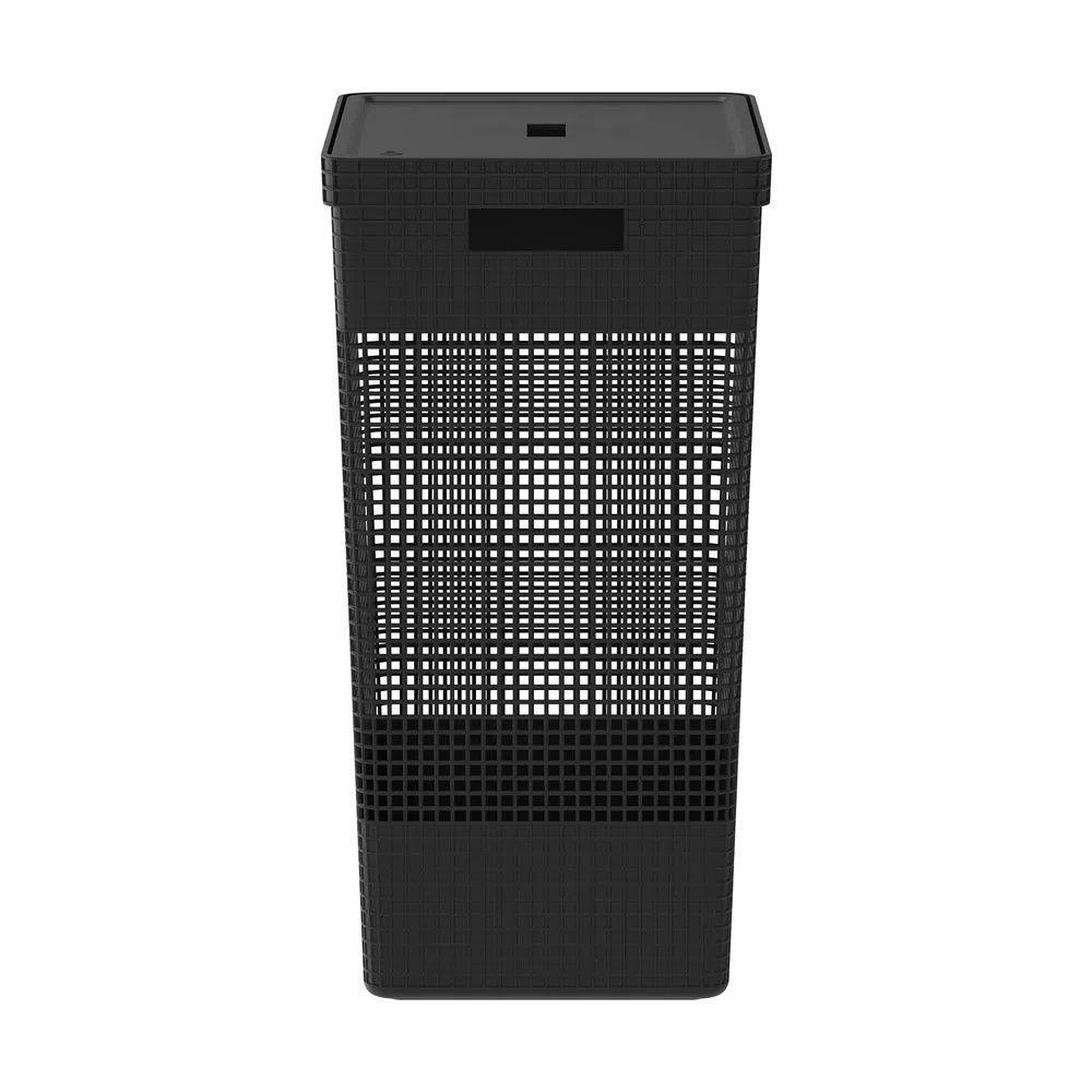Cesto De Roupa Grid Preto 49 L Com Tampa 38 X 28 X 55,2 Cm - 10