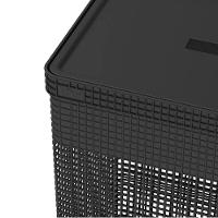 Cesto De Roupa Grid Preto 49 L Com Tampa 38 X 28 X 55,2 Cm - 9