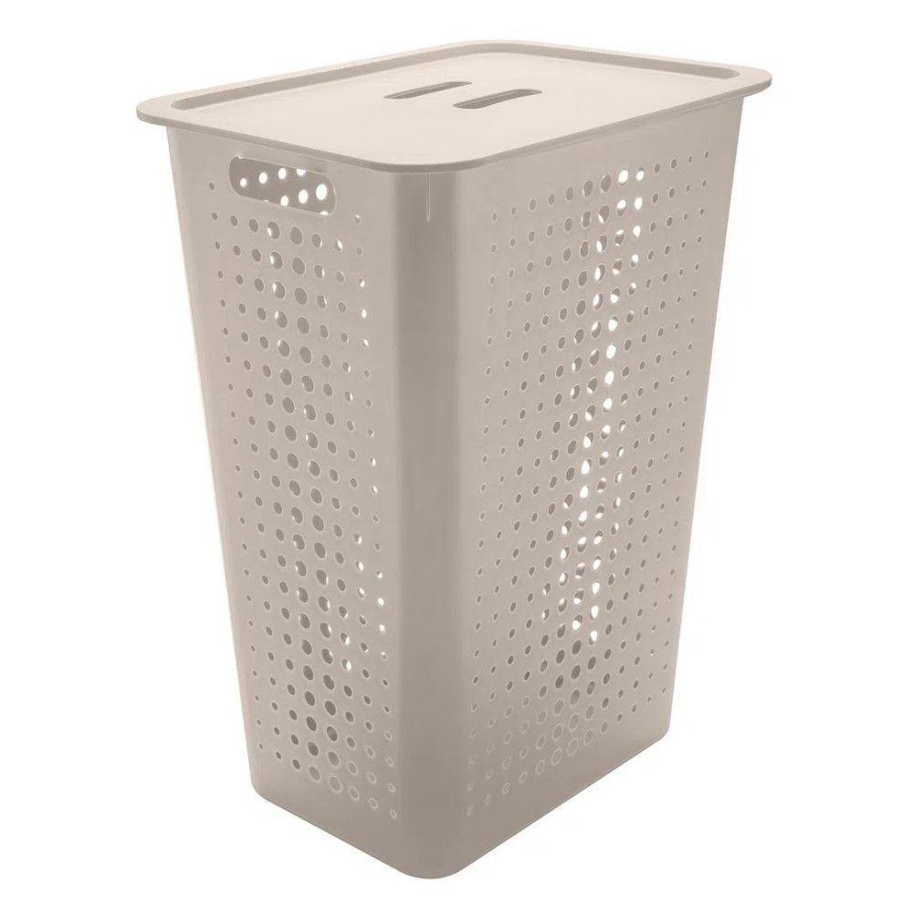 Cesto De Roupa Bege 47 L Com Tampa 41 X 31 X 55 Cm - 1