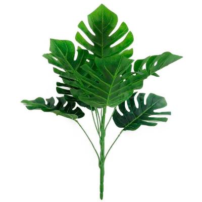 Kit 9 Ramos Costela De Adão Decorativo Artificial Plástico Verde 9 Folhas Cada 32cm