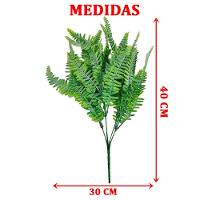 8 Ramos Samambaia Flor Planta Artificial Com 35 Folhas 40cm - 2