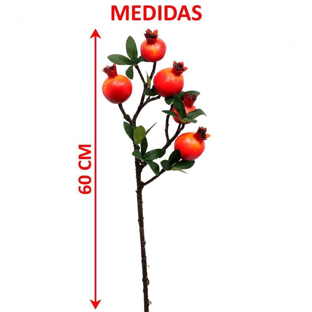 Kit 6 Plantas Fruta Romã Artificial Natal Decoração De 60cm - 5