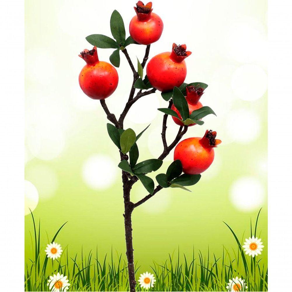 Kit 4 Plantas Fruta Romã Artificial Natal Decoração De 60cm - 3