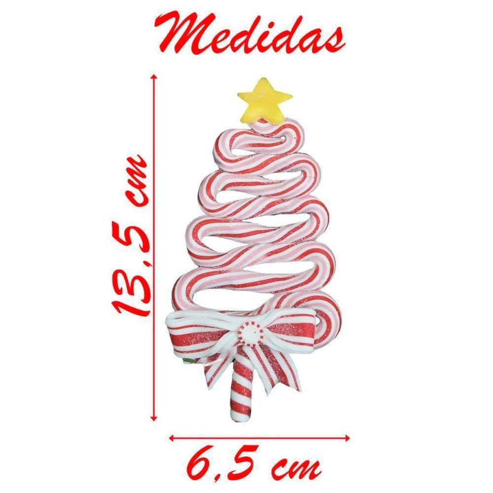 Kit 6 Enfeite Pendente Para árvore De Natal Pinheirinho Rosa 13,5cm - 2
