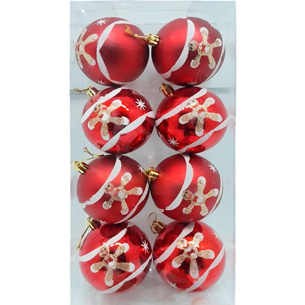 Kit 32 Bolas Enfeite Natalino árvore Natal Branco Vermelho - 1
