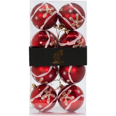 Kit 24 Bolas Enfeite Natalino árvore Natal Vermelho Branco