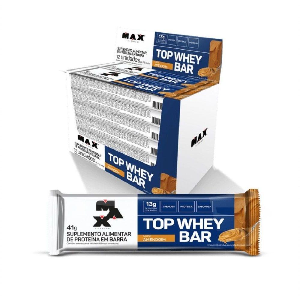 Top Whey Bar display 12 Un 41g Sabor Amendoim - 1