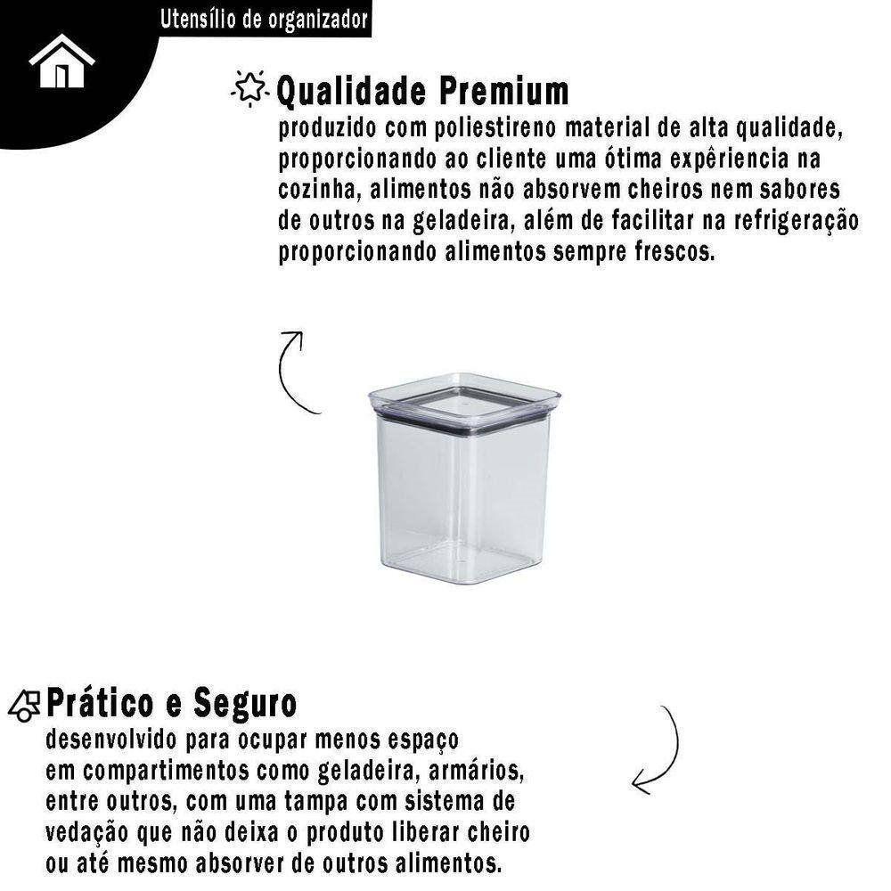 Mini Pote Hermético Lumini Quadrado 180 Ml - 3
