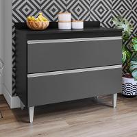 Balcão De Cozinha Com Tampo 100cm Julia Z34 Preto-grafite - Mpozenato - 2