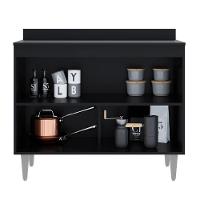 Balcão De Cozinha Com Tampo 100cm Julia Z34 Preto-grafite - Mpozenato - 5