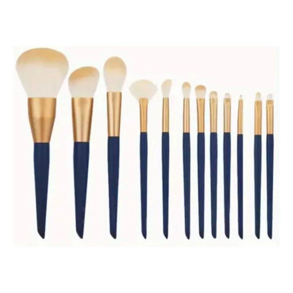 Kit 12 Pincéis De Maquiagem Profissional + Estojo - Platina - 3