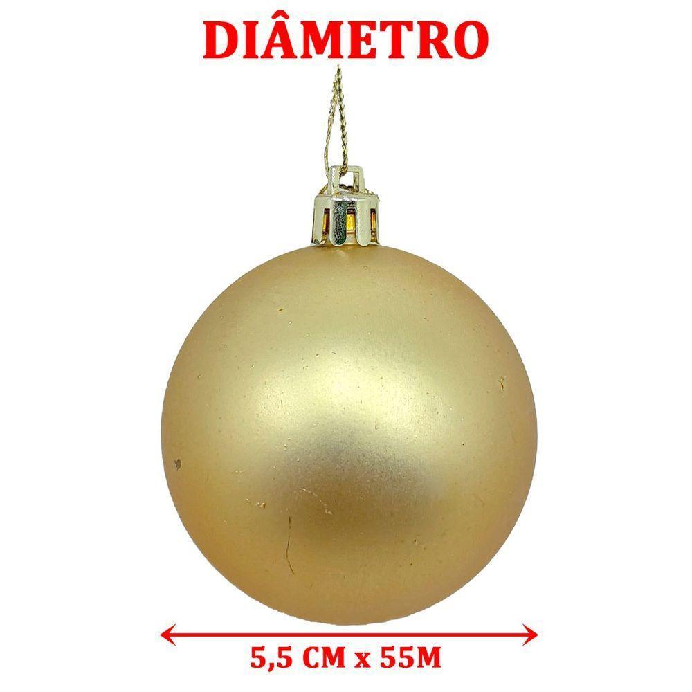 Kit 45 Bolas Enfeite Natalino árvore De Natal Gliter Dourada - 2