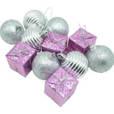 Kit 55 Peças Tubo Natalino árvore De Natal Rosa E Prata 5cm