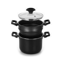 Cuscuzeira Induct+ Preta 16 Cm 2,4 L Em Alumínio Com Revestimento Antiaderente Multiflon - 2